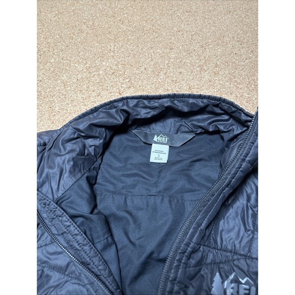 REI Co-op Puffer Jacket Womens Sz Small Black Ultra Light Insulated H3 - Picture 3 of 7